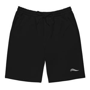 Men's Swirl Fleece Shorts - Black/White